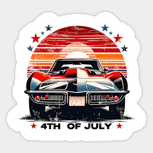 4th Of July - Corvette Sticker